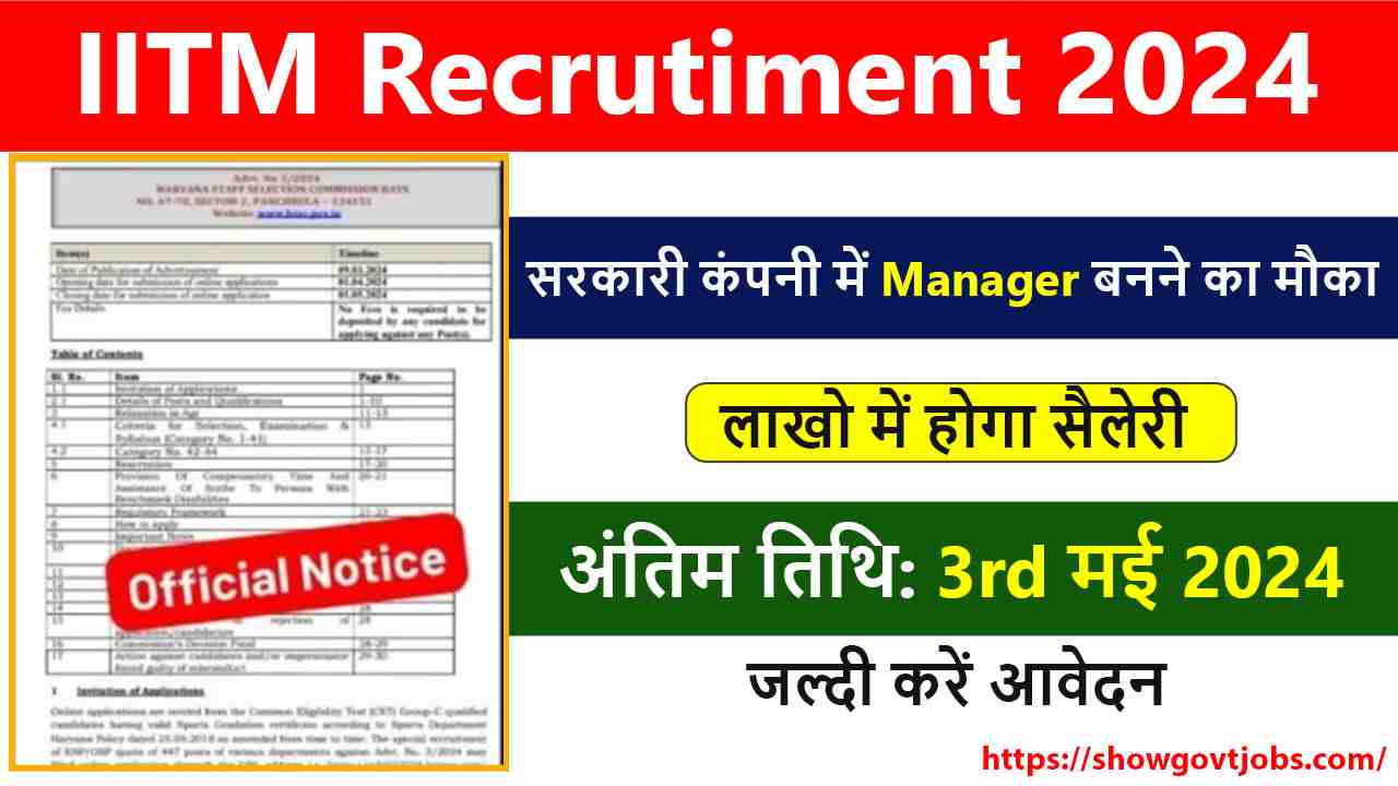 IITM Recrutiment 2024