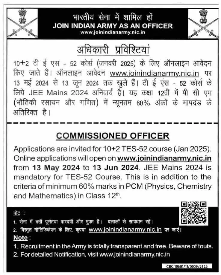 Indian Army Vacancy 2024