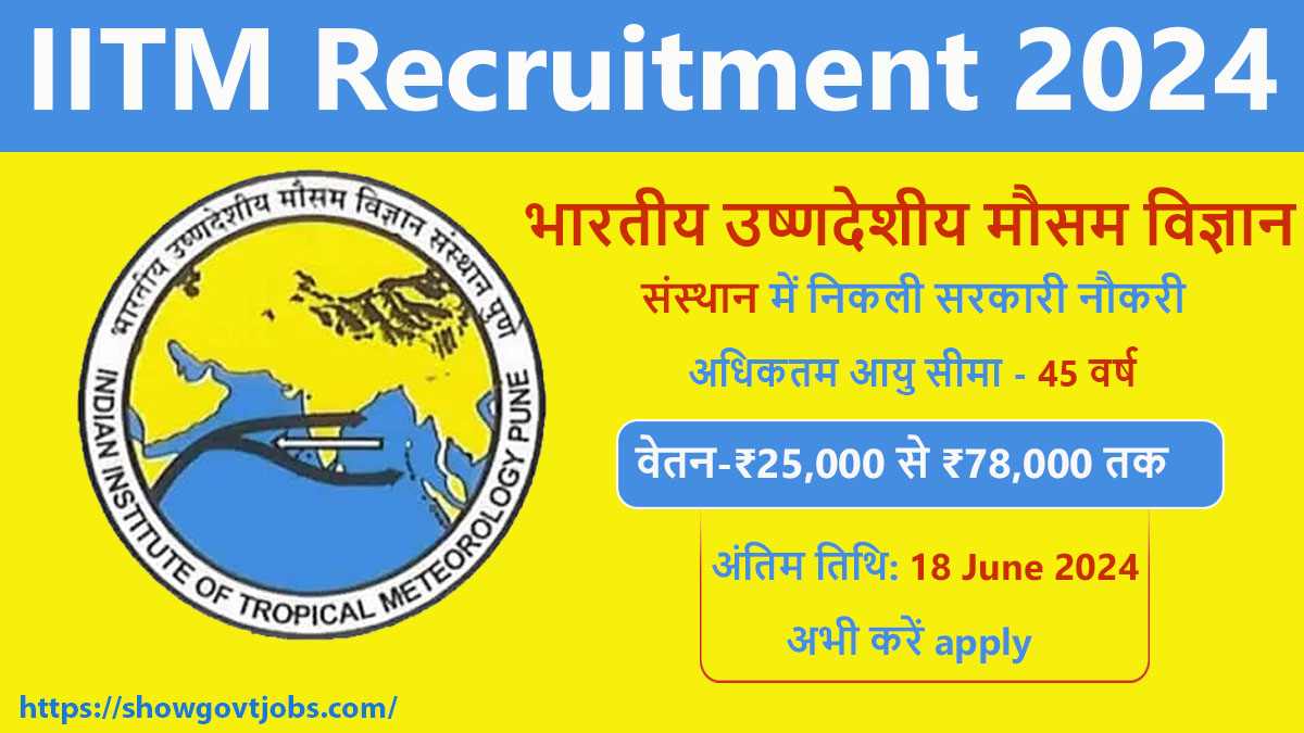 IITM Recruitment 2024 Notification