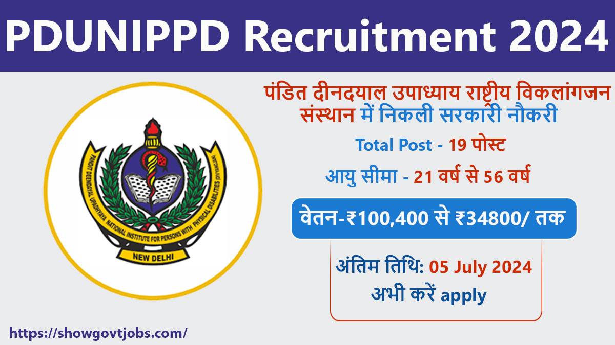 PDUNIPPD Recruitment 2024