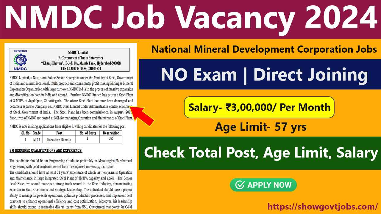 NMDC Job Vacancy 2024