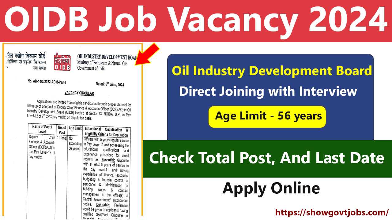 OIDB Vacancy 2024