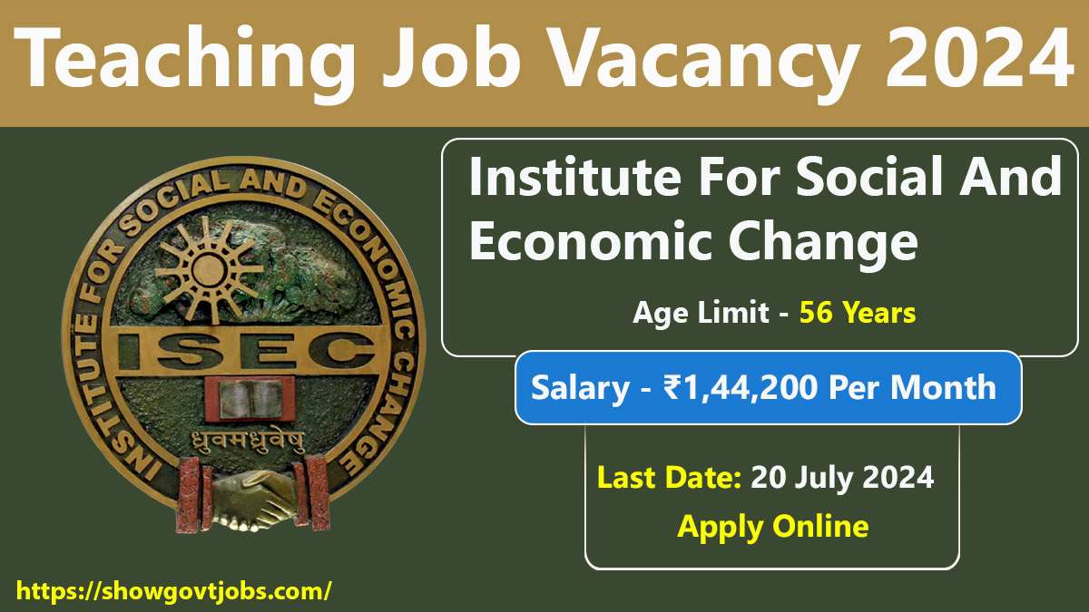 Teaching Job Vacancy 2024 in ISEC