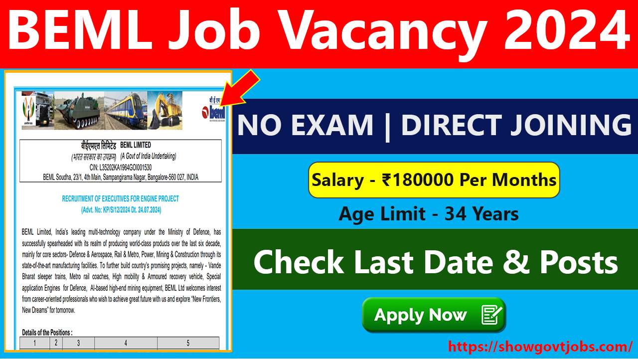 BEML Job Vacancy 2024