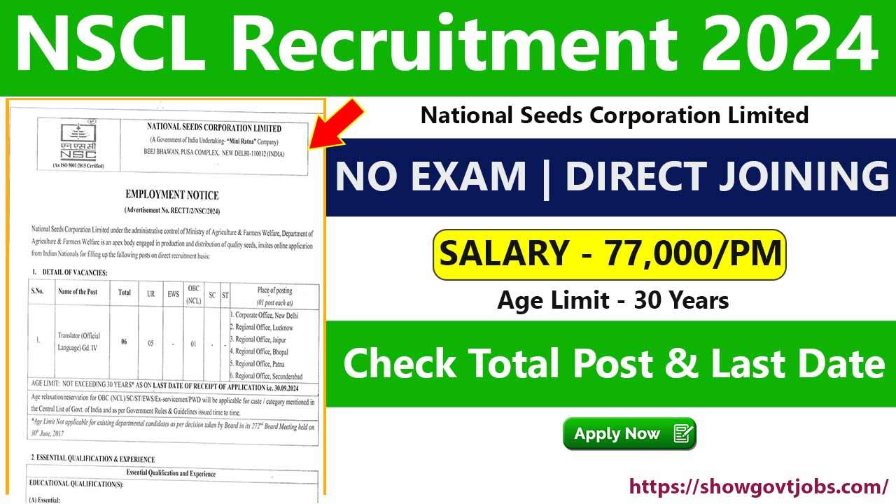 NSCL Recruitment 2024