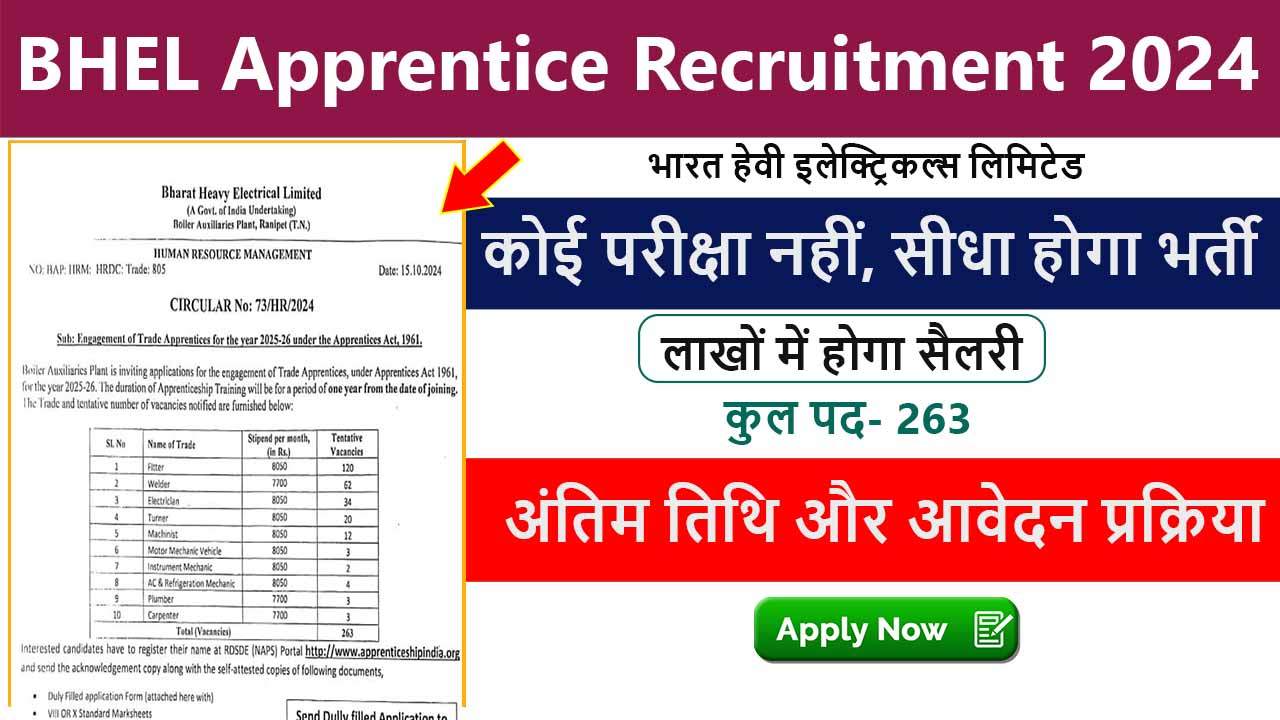 BHEL Apprentice Recruitment 2024