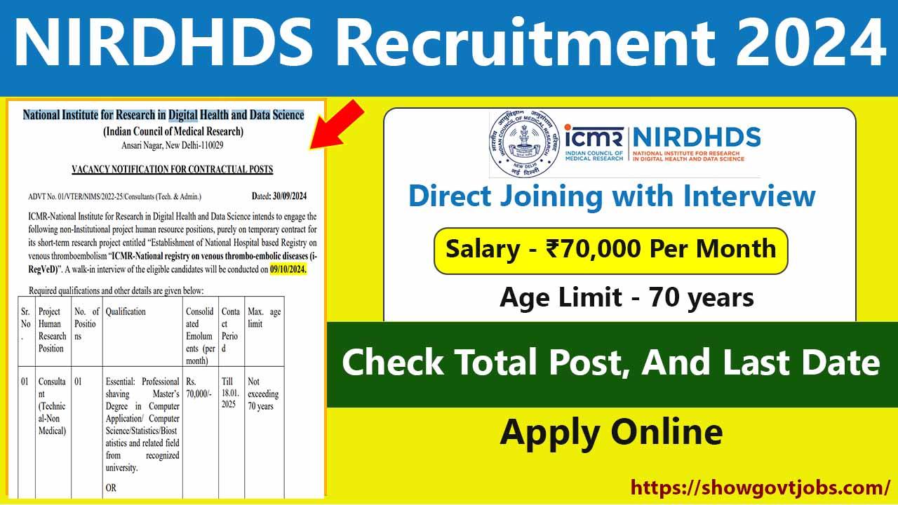 NIRDHDS Vacancy 2024