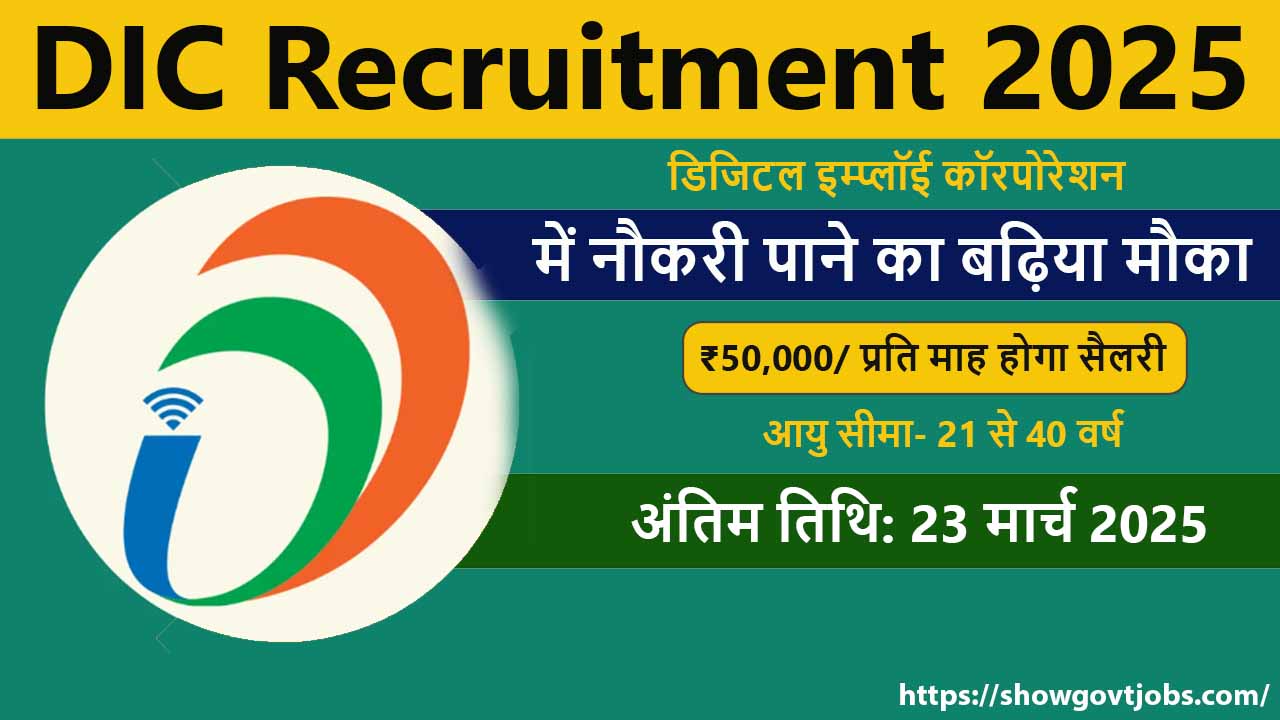 DIC Recruitment 2025