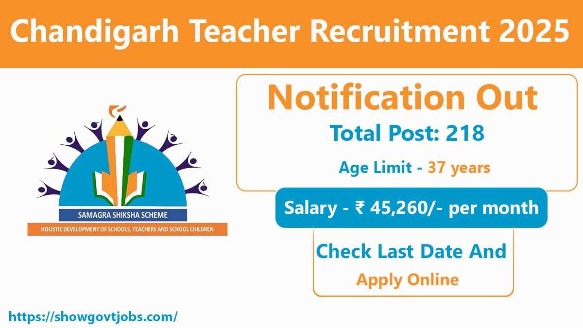 Chandigarh JBT Teacher Recruitment 2025