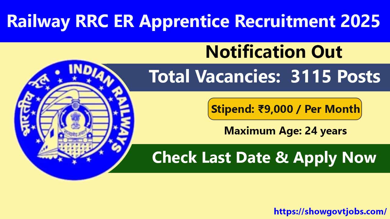 Railway RRC ER Apprentice Recruitment 2025